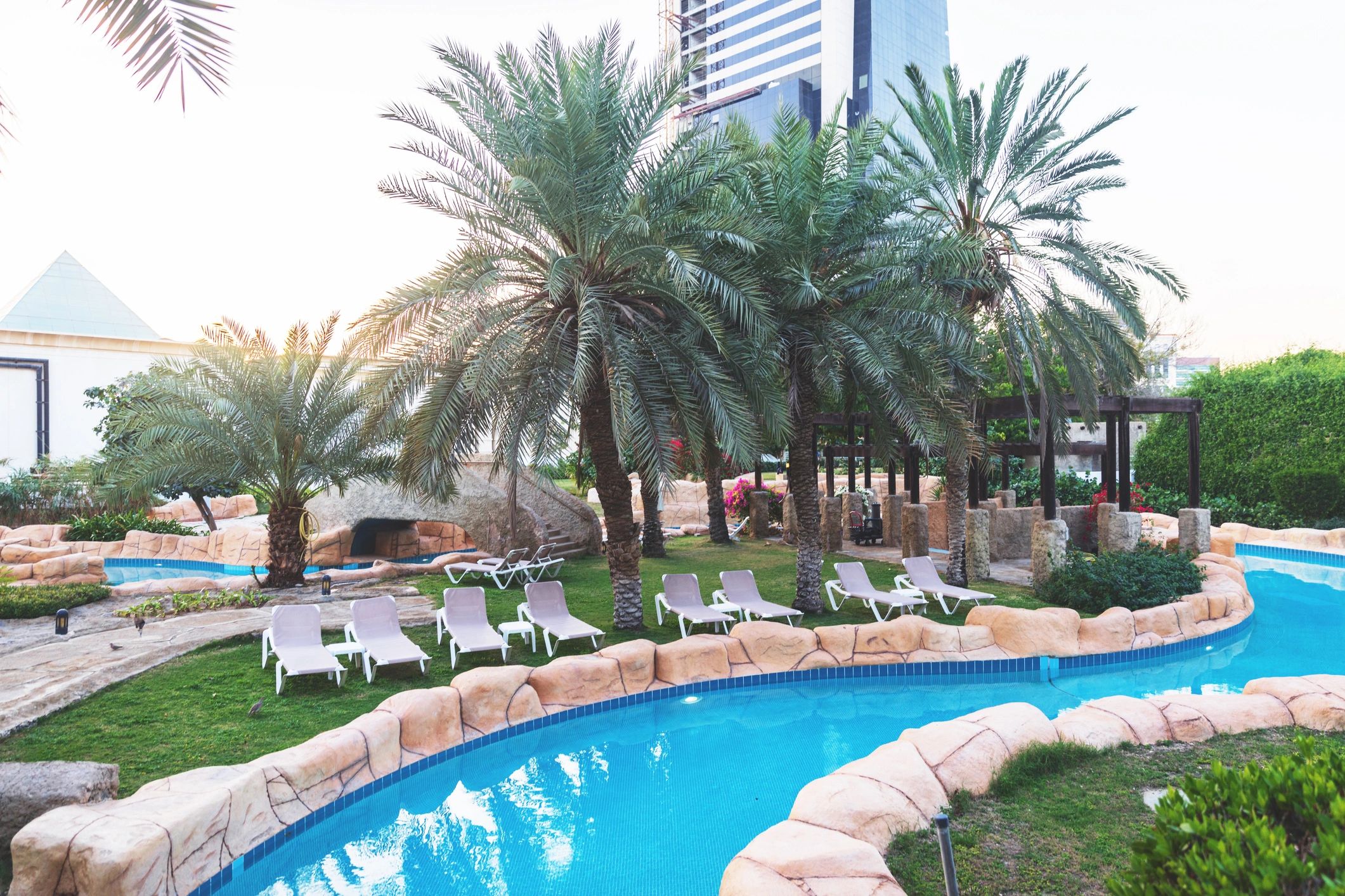 Commercial pool environment representing property management service