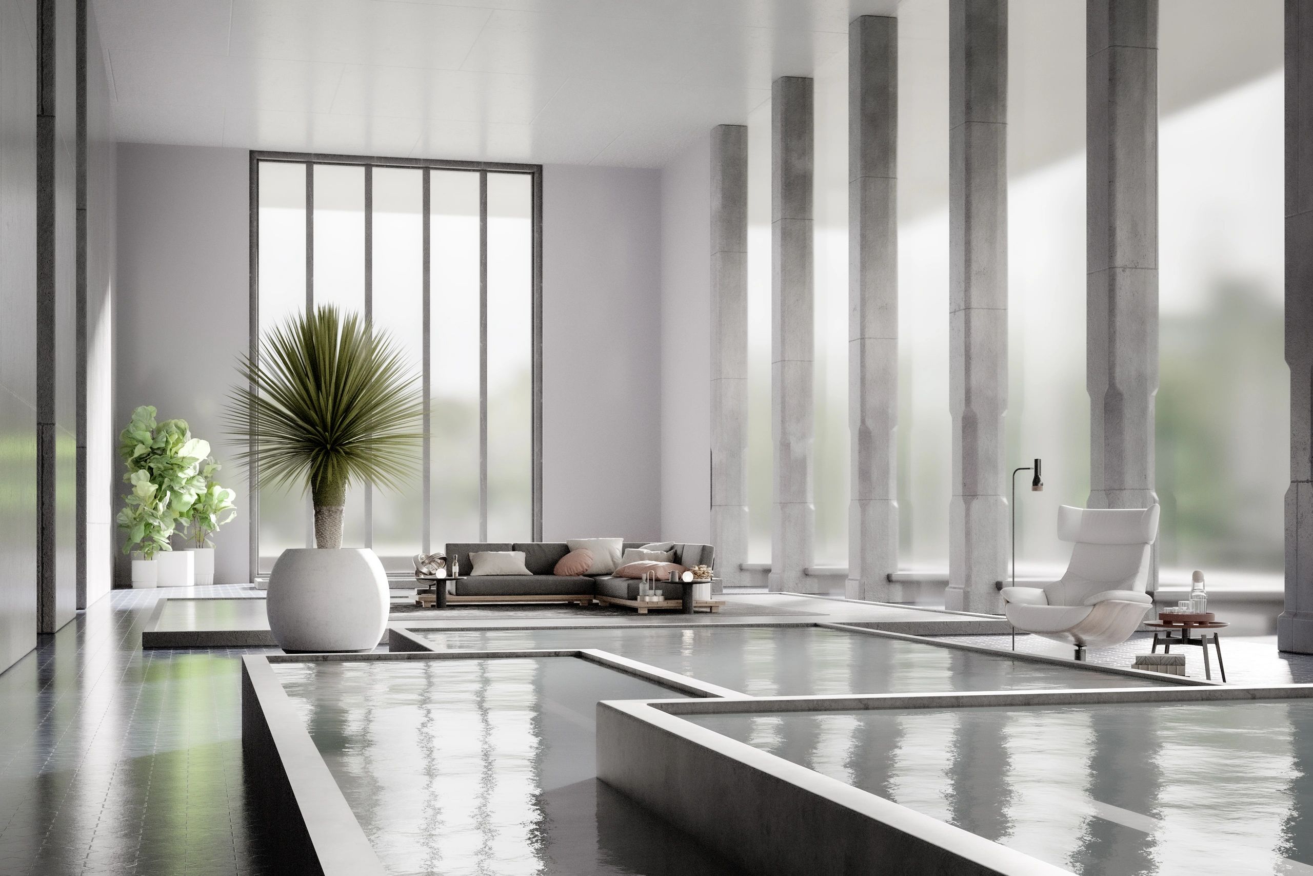 Modern pool scene representing a residential client project