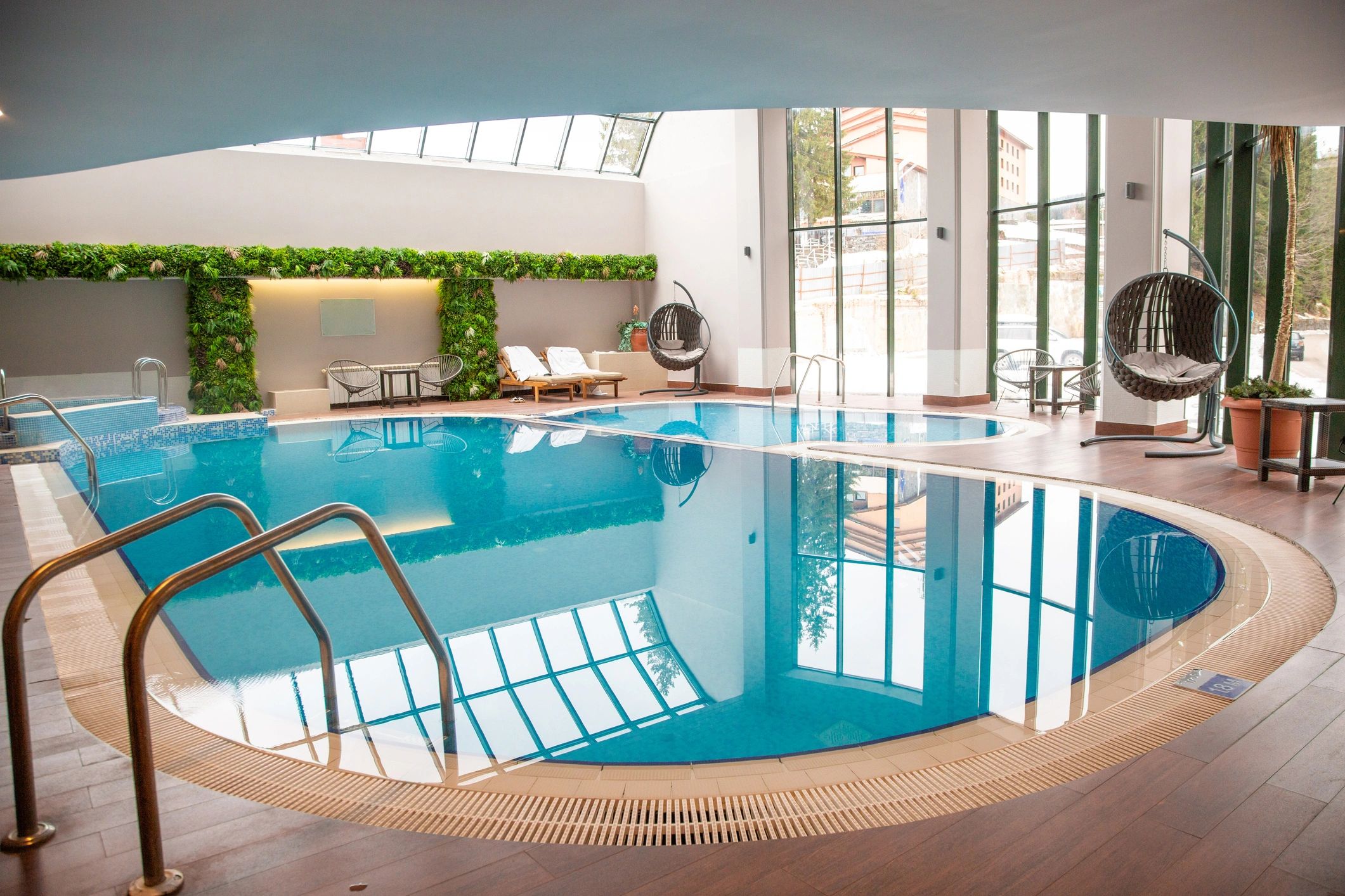 Swimming pool environment representing balanced water care